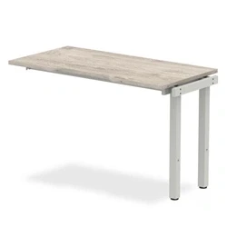 Image of Evolve Plus 1200mm Single Row Ext Kit Grey Oak Top Silver Frame