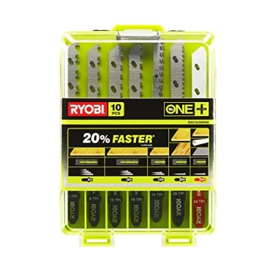 Image of Ryobi RAK10JSBWM Jigsaw Blade Set (10 Piece), Silver