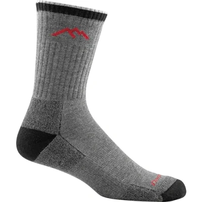 Image of Darn Tough Merino Wool Coolmax Micro Crew Cushion Sock Men&#039;s Gray/Black Large by
