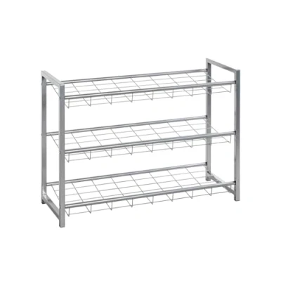 Image of HAKU Mobel Shoe Rack Alu, Metal Size: W 80 cm X H 60 D 30 cm, Style: Modern