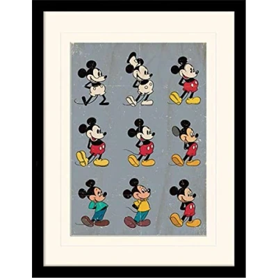 Image of Disney Junior MP11549P PL Mickey Mouse 30 x 40 cm &quot;Evolution&quot; Mounted and Framed Print