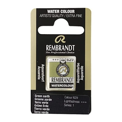 Image of Rembrandt Watercolor Half Pan GREEN EARTH (629) Series 1