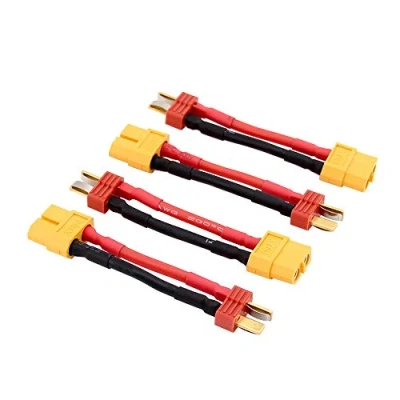 Image of BDHI 4pcs Deans T Plug Male to XT60 Female Connector Lead Adapter Cable 14awg 5cm for RC Lipo(BDHI 63)