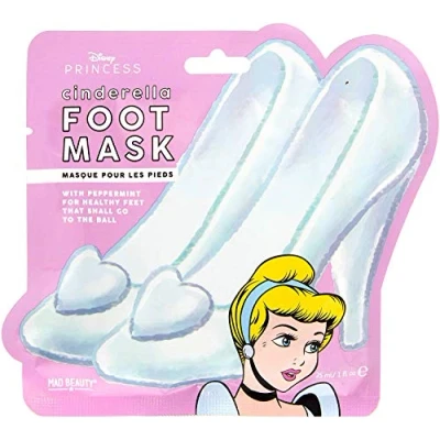 Image of MAD Beauty Disney Princess Cinderella Foot Mask, Peppermint Infused To Keep Feet Healthy, Relax &amp; Unwind, Self Care, Gift, Body Care