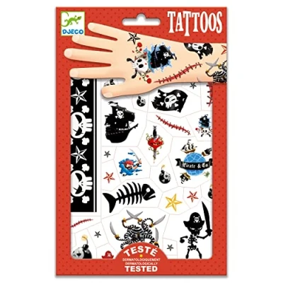 Image of Djeco Tattoos Pirates, Beige, 2 (DJ09584A), Assorted Colour/Model