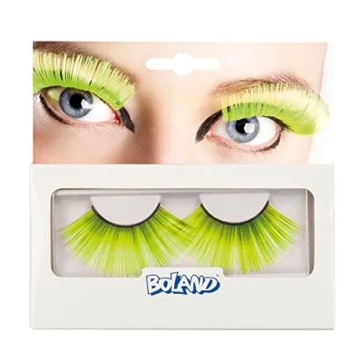 Image of Boland 10232406 BOL01616 Self Adhesive Long Eyelashes, Neon Yellow, Multi Coloured