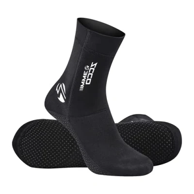 Image of ZCCO Wetsuit Socks 3mm Neoprene for Men Women Diving Snorkeling Swimming Surfing Water Sports (black,XS)