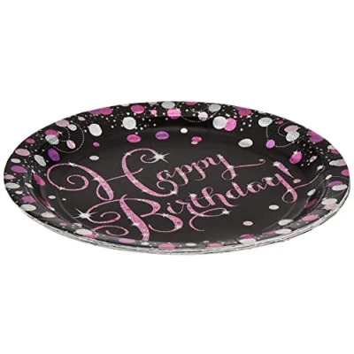 Image of (PKT) Adult Pink Celebration Paper Plates