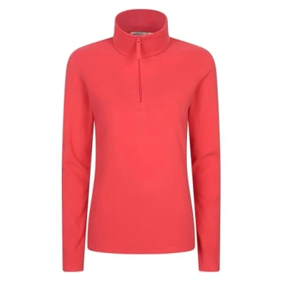 Image of Mountain Warehouse Camber Half Zip Women&#039;s Fleece Lightweight, Warm &amp; Cosy Sweatshirt Top Best for Camping, Outdoors, Travelling Hiking Active Red S