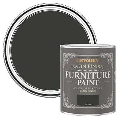 Image of Rust Oleum Black Furniture Paint in Satin Finish Dark Magic 750ml