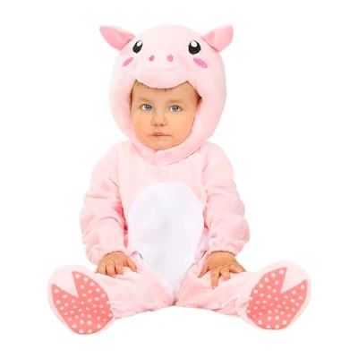 Image of Funidelia Pig Costume for Babies baby Animals Costumes kids, accessory fancy dress &amp; props Halloween, carnival parties Size 12 24 months Pink