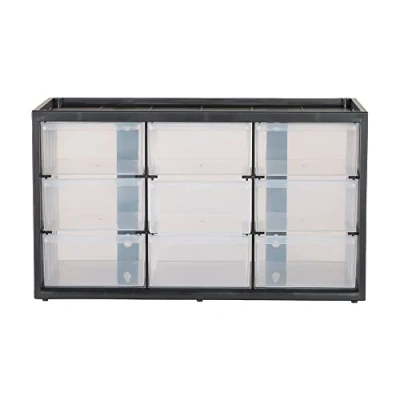 Image of Craftsman Plastic Storage Organizer Bin System, 9 Compartment, Modular, Home Office