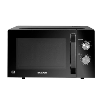 Image of Daewoo 800W, 23L Microwave Manual 35 Minute Timer 5 Power Settings Auto Defrost Function Glass Turntable and Windowed Door Black