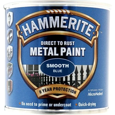 Image of Hammerite Metal Paint Smooth 250ml Blue