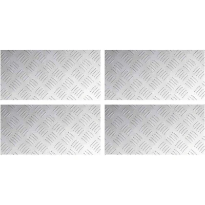 Image of vidaXL Aluminium Checker Plates 4 pcs Anti Slip 40x20 cm