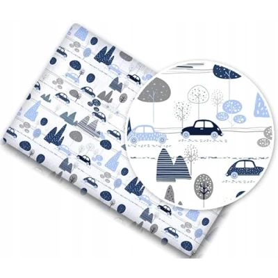 Image of BABYMAM Baby Fitted Cot Bed Sheet Printed 100% Cotton Mattress 140x70cm Retro Cars