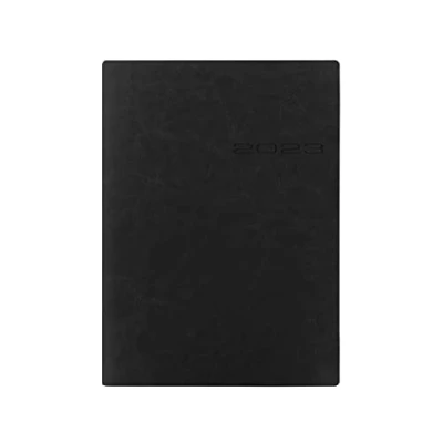 Image of Letts Lecassa A5 day to page with appointments 2023 diary black