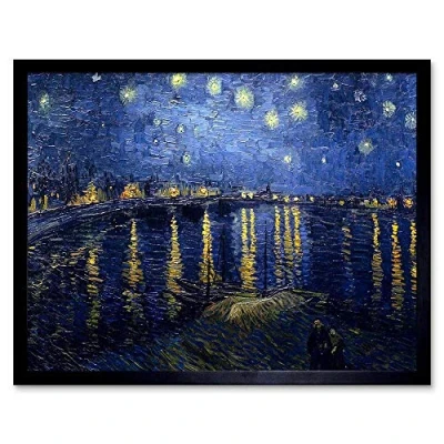 Image of Wee Blue Coo Vincent Van Gogh Starry Night 1888 Old Master Painting Art Print Framed Poster Wall Decor 12X16 Inch