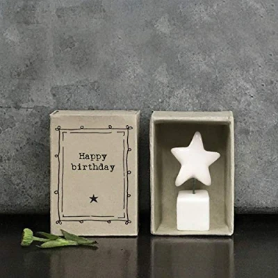 Image of East of India MINI Matchbox Little Standing Star Happy Birthday Small Keepsake gift Letterbox for a friend