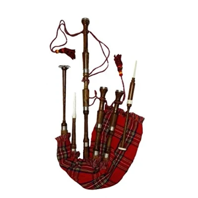 Image of Great Highland Bagpipe Rosewood Natural Finish Plain Mounts/Bagpipes Reeds,Drone