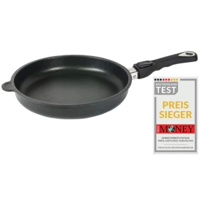 Image of AMT Gastroguss AMZN 528 Z20B Frying Pan Cast Aluminium with Non Stick Coating for Grease Free Cooking Diameter 28 cm Height 5
