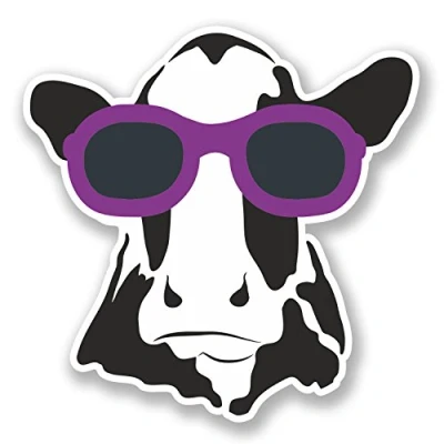 Image of 2 x 10cm Cow Vinyl Sticker Laptop Helmet Car Bike Surf Girls Fun #6568 (10cm 10cm)
