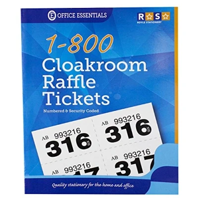 Image of ROYLE FN3083 1 800 Raffle/ Cloakroom Ticket Book