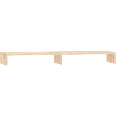 Image of vidaXL Monitor Stand 100x27x10 cm Solid Wood Pine