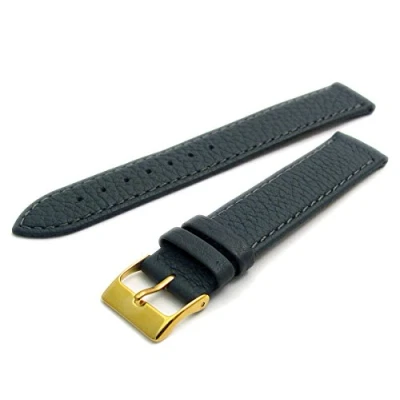 Image of Super Soft Cow Hide Leather Watch Strap by Condor Grey 16mm Wide Gilt (Gold Colour) Buckle 348R.07