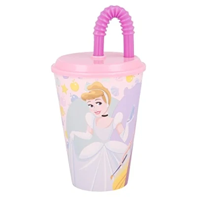 Image of Stor Disney Princess Reusable Children&#039;s Tumbler with Lid and Straw 430 ml