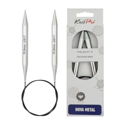 Image of KnitPro KP11392 150 cm x 12 mm Nova Fixed Circular Needles, Silver