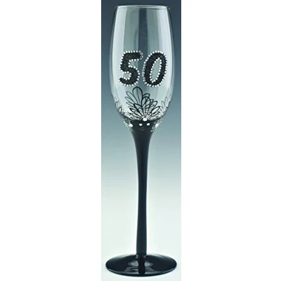 Image of Boxer Gifts French Lace Champagne Flute, Age 50 Tallulah