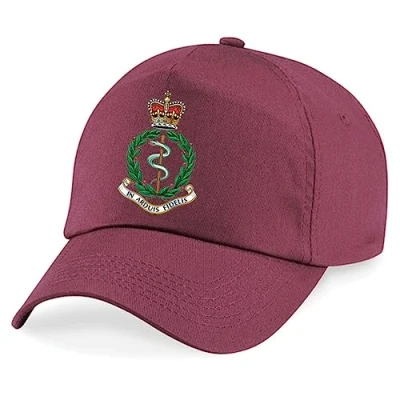 Image of PSave Royal Army Medical Corps Insignia Embroidered Baseball Cap British Military Embroidery (Maroon)