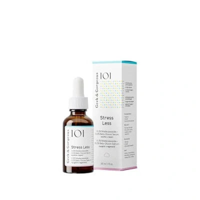 Image of Geek &amp; Gorgeous 101 Stress Less, light silky gel formula with Beta Glucan Madecassoside, soothes repairs all skin types especially sensitive, 30ml