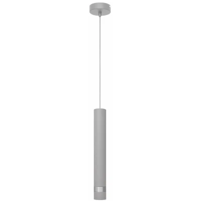 Image of Helam Tuba Slim Pendant Ceiling Light Grey, Chrome 10cm W Km 1111/1 Gr+Ch+Gr