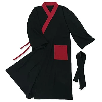 Image of un brand Men&#039;s Japanese Kimono Double Gauze Cotton Robe Plus Size Zen Clothing Taoist (Size XL, B2)