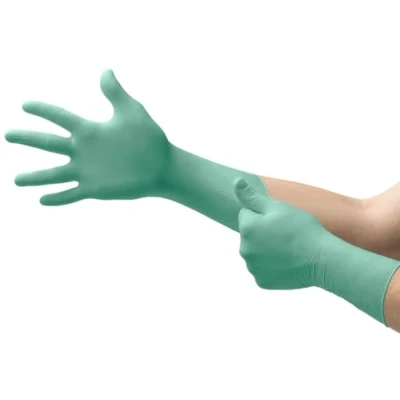 Image of Ansell Microflex 25 201 Neoprene Disposable Gloves, Examination Glove, Chemical Resistant, Mechanical Protection, Food Processing, Laboratory, Green, Size XL (100 Gloves)