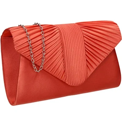 Image of SwankySwans Women&#039;s Sophie Clutch Bag, Coral