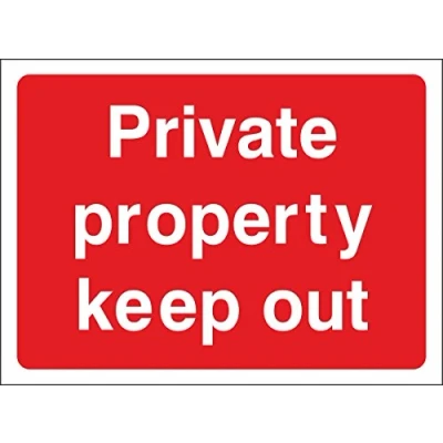 Image of Private Property Keep Out Sign 300mm x 200mm Rigid Plastic (PRA.31F RP)