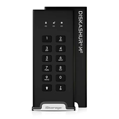 Image of iStorage diskAshur M2 500GB PIN authenticated, Hardware encrypted USB 3.2 Portable SSD Ultra Fast FIPS Compliant Rugged &amp;
