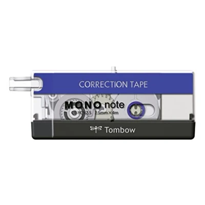 Image of Tombow 2.5 mm x 4 m CT Mono Correction Note Roll Black/Blue/White