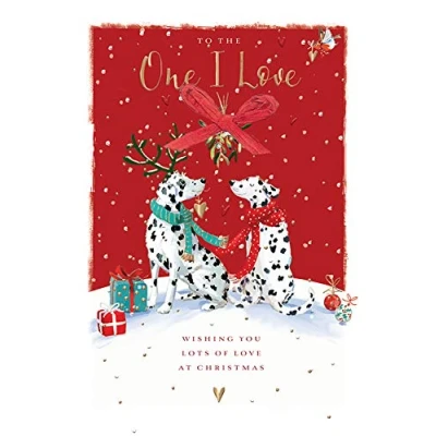 Image of One I Love Artistic Christmas Card (LD X14102PW) Dotty About You at for Him/Her from The Wildlife Range by Ling Design