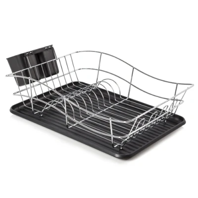 Image of Tower Essentials Dish Rack With Tray Black