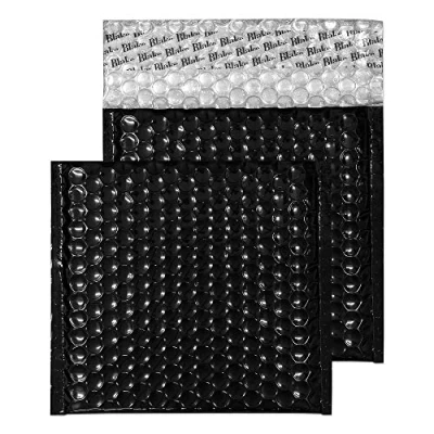 Image of Blake Purely Packaging 165 x mm Peel &amp; Seal Metallic Padded Bubble Envelopes (MBB165) Oil Black Pack of 100