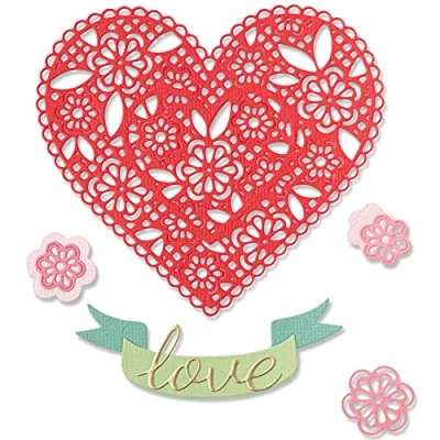 Image of Sizzix Thinlits Die Set 10PK Doily Heart by Jennifer Ogborn, Grey, One Size