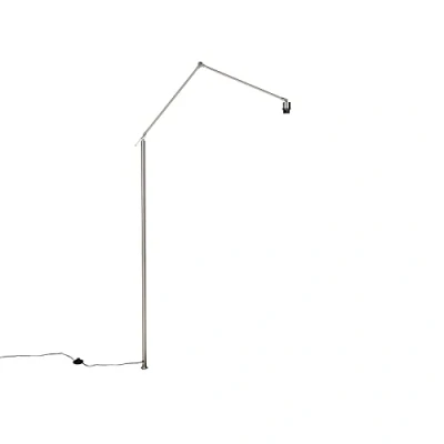 Image of Qazqa Arm for Floor lamp Steel I Nickel Matt Satin Editor Modern Suitable LED E27 1 Light Living Room