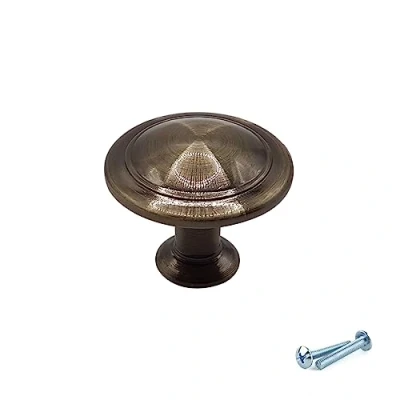 Image of M4TEC Interior Kitchen Cabinet Door Knobs Cupboards Drawers Bedroom Furniture Pull Handles Antique Brass. VE6 Series: 31 mm