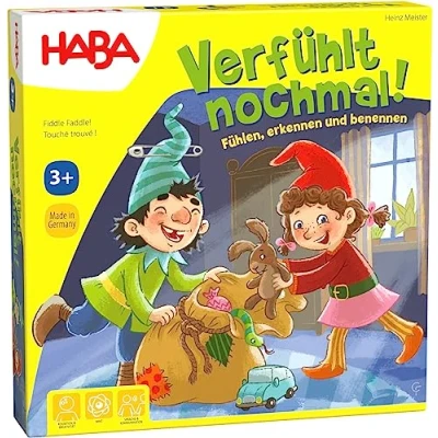 Image of HABA 304508 Fiddle Faddle! Feeling Finding Game Educational Wooden for Children (Ages 3+) Enhances Fine Motor Skills English Instructions (Made in Germany)