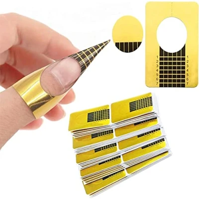 Image of 200 Pcs Nail Forms Self Adheisive Form Stickers Sculpting UV Builder Gel Polygel Art Extension Professional Salon &amp; Home Use
