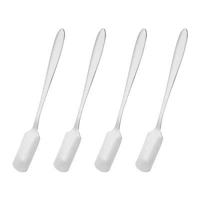 Image of uxcell 4Pcs Stainless Steel Mini Espresso Spoon 5 Inch Coffee Dessert Spoons Stirring Ice Tea for Cream Sugar, Silver